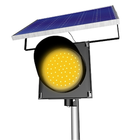 Soltech BEACON 8 in. Solar-Powered Yellow Flashing Traffic Light Sign STLBCNS8DYL